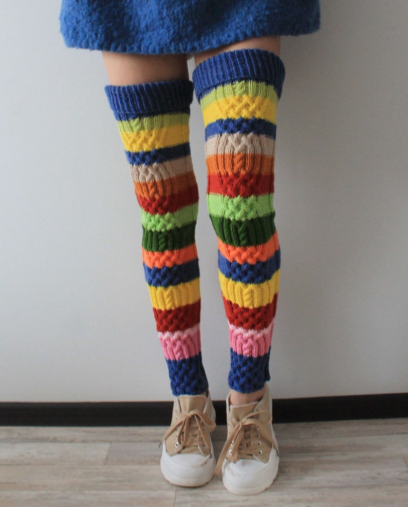 Thigh High Leg Warmers Cable Knit Leg Warmers Handmade Etsy