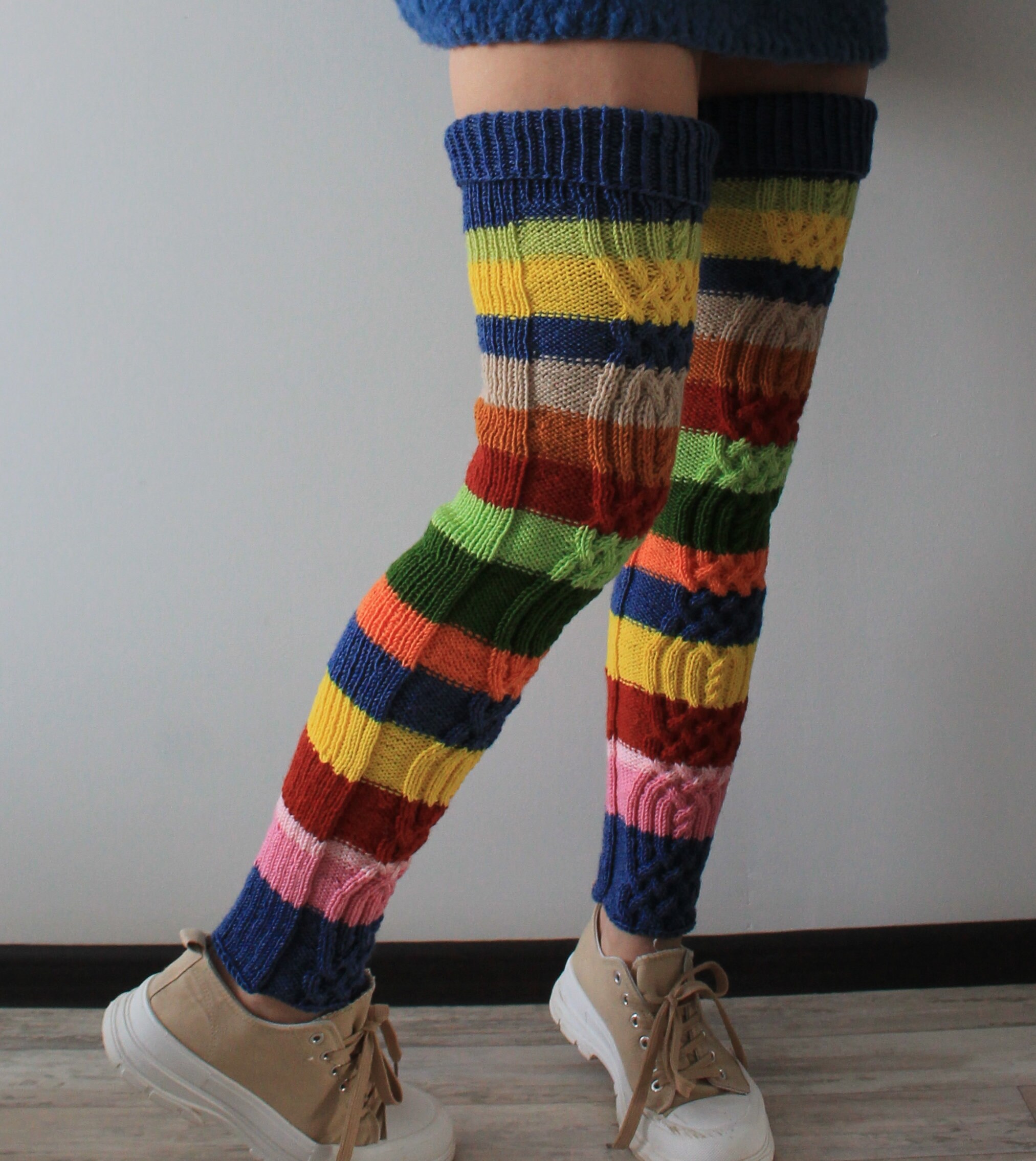 Thigh High Leg Warmers Cable Knit Leg Warmers Handmade Etsy