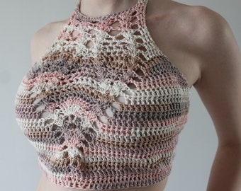 Crochet crop top See through top Lacework crop top Tank top Coquette clothing READY TO SHIP