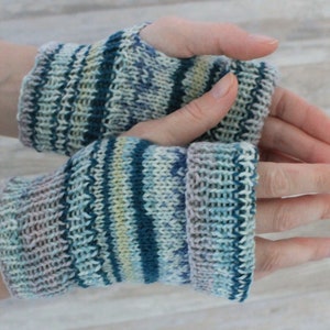 Arm warmers Fingerless gloves Hand warmers Hand knitted texting gloves READY TO SHIP image 1