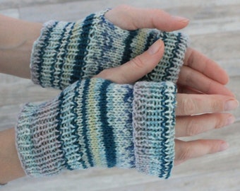 Arm warmers Fingerless gloves Hand warmers Hand knitted texting gloves READY TO SHIP