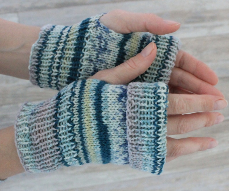 Arm warmers Fingerless gloves Hand warmers Hand knitted texting gloves READY TO SHIP image 1