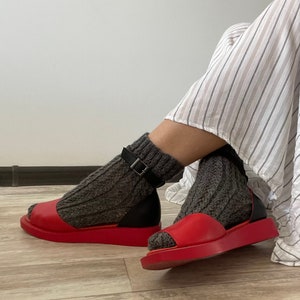 Hand knitted wool socks Handmade gift for women Handmade lace socks READY TO SHIP
