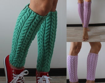 Leg warmers Hand knit leg warmers Boot cuffs Cable knit leg warmers READY TO SHIP
