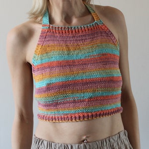 Backless top Crop tank top Hand knit crop top READY TO SHIP image 6