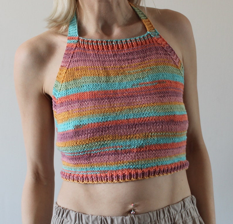 Backless top Crop tank top Hand knit crop top READY TO SHIP image 6