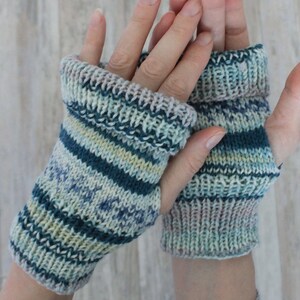 Arm warmers Fingerless gloves Hand warmers Hand knitted texting gloves READY TO SHIP image 6