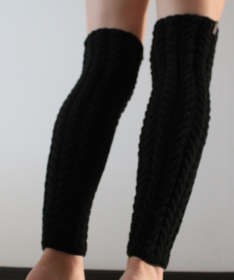Black leg warmers Womens boot socks Yoga socks