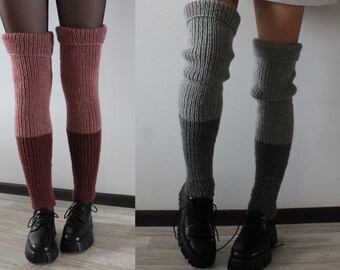 Wool leg warmers Over the knee leg warmers Hand knit leg warmers Boot cuffs Handmade leg warmers