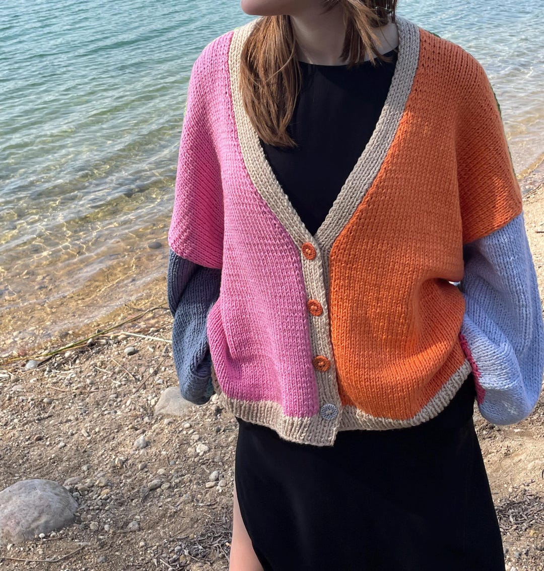 【新品未使用】24SS Hand knit lame cardigan Cardigan, Chunky Cardigan, Wool Cardigan, Knit Chunky
