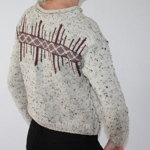 Tweed hand knit sweater Cable knit sweater Knitted jumper Fair Isle sweater READY TO SHIP image 3