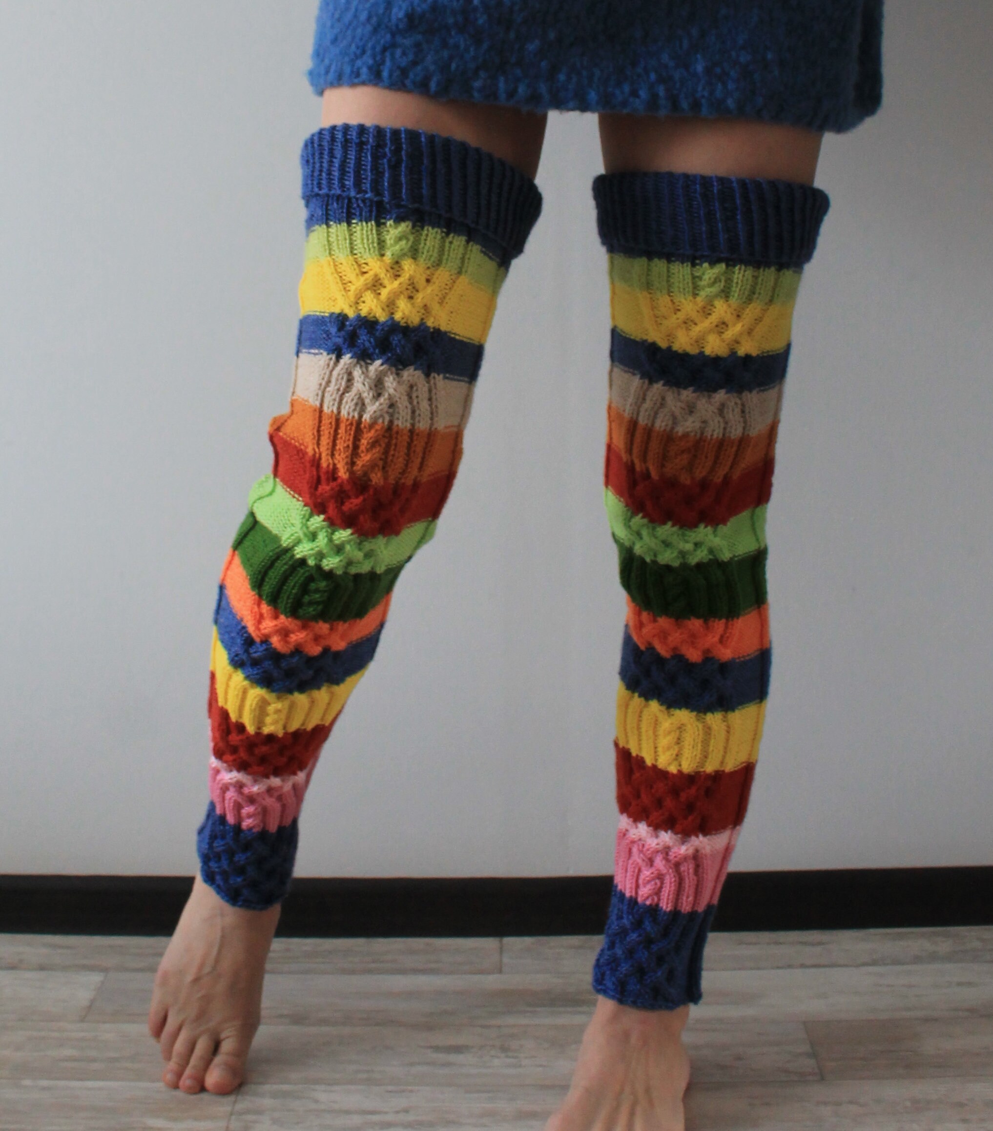 Thigh High Leg Warmers Cable Knit Leg Warmers Handmade Etsy