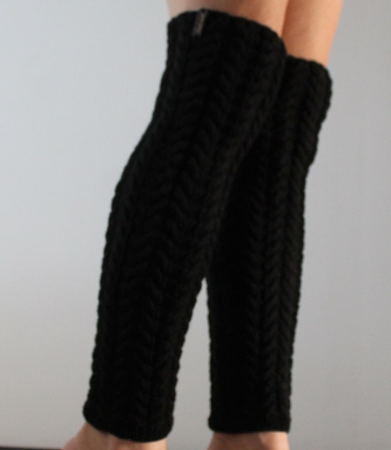 Black leg warmers Womens boot socks Yoga socks