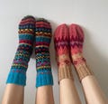 Fair Isle socks Handmade knit socks Hand knitted wool socks READY TO SHIP