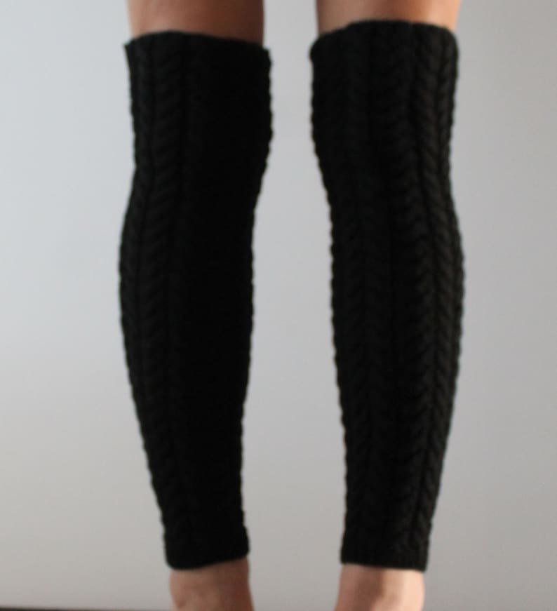 Black leg warmers Womens boot socks Yoga socks