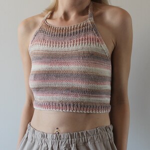 Backless top Crop tank top Hand knit crop top READY TO SHIP image 7