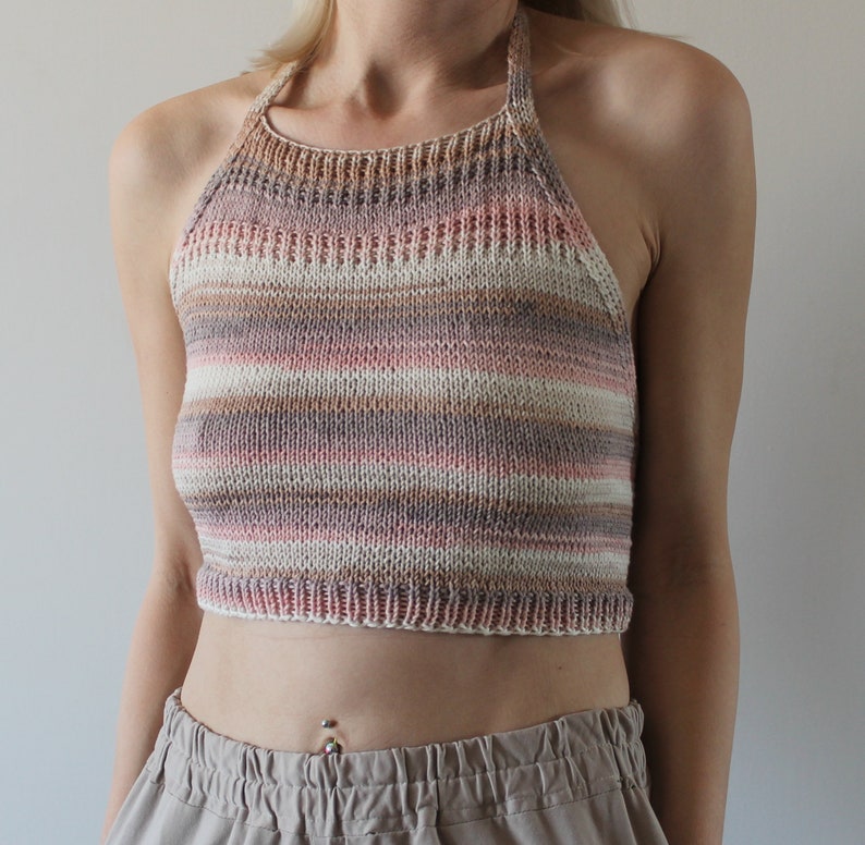 Backless top Crop tank top Hand knit crop top READY TO SHIP image 7