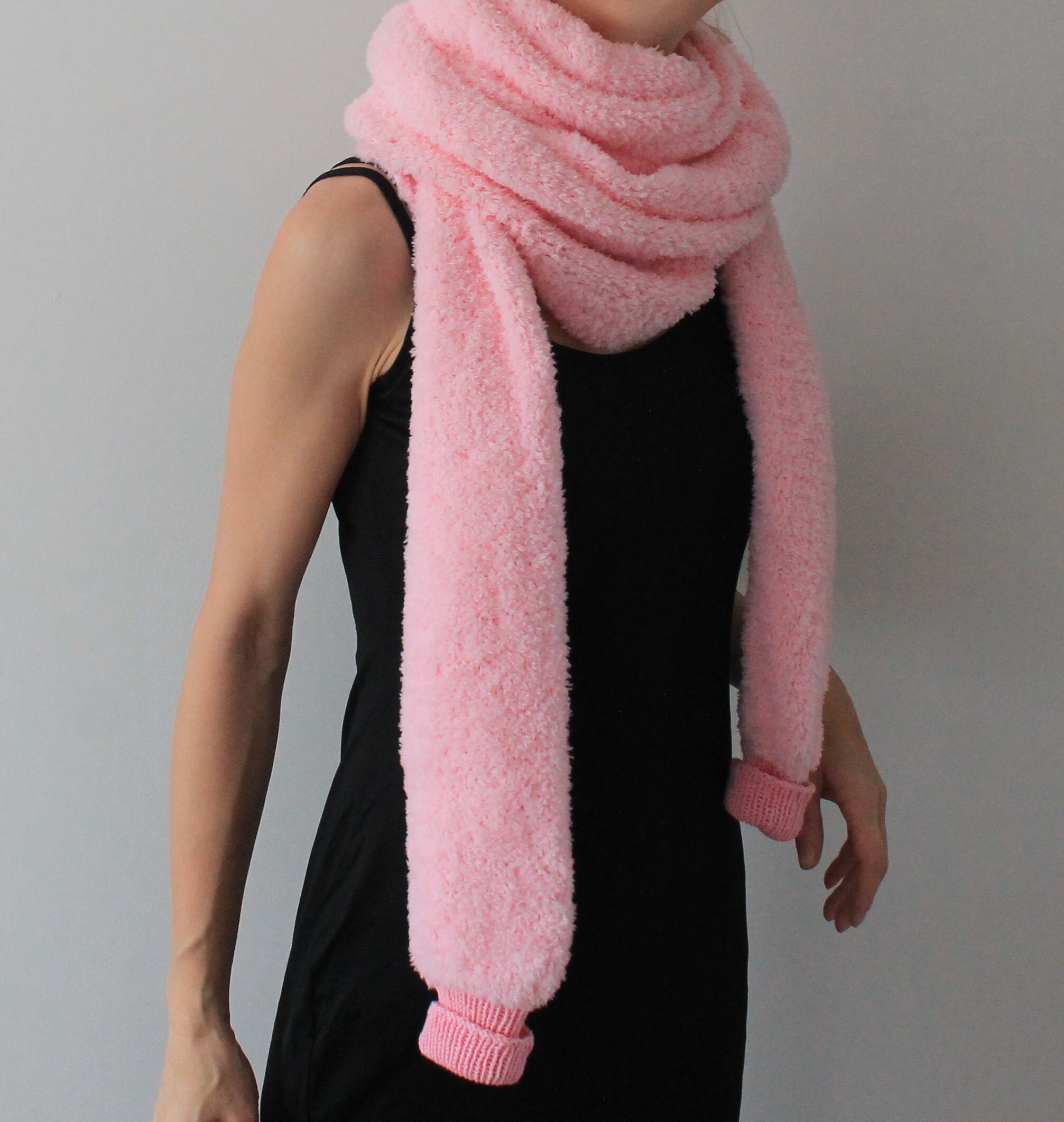 Sweater Scarf Extra Long Scarf Chunky Scarf Fluffy Oversized