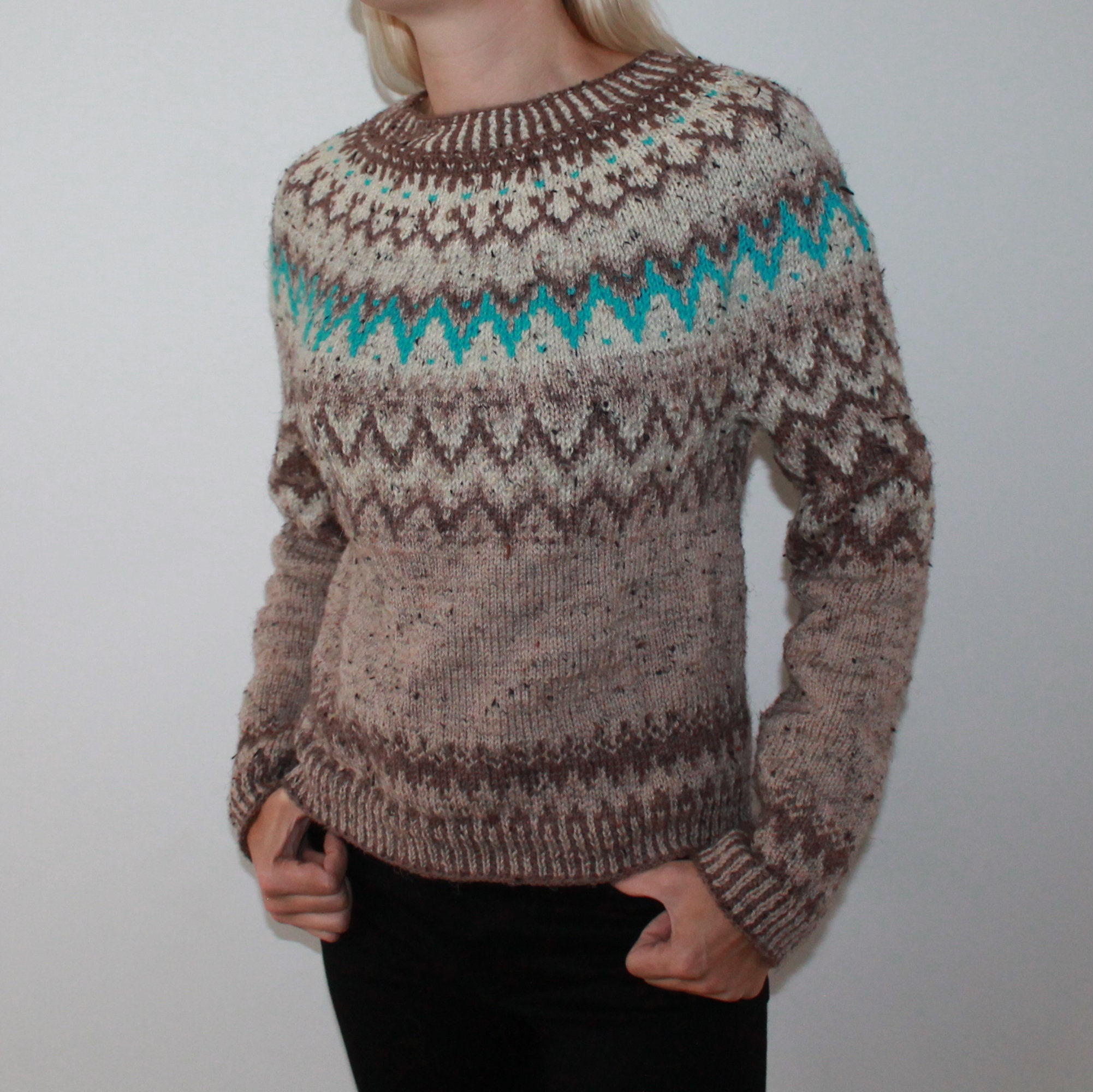 Norwegian sweater Fair Isle sweater Hand knit sweater | Etsy
