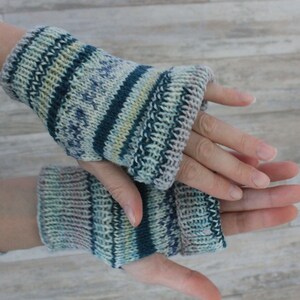 Arm warmers Fingerless gloves Hand warmers Hand knitted texting gloves READY TO SHIP image 3