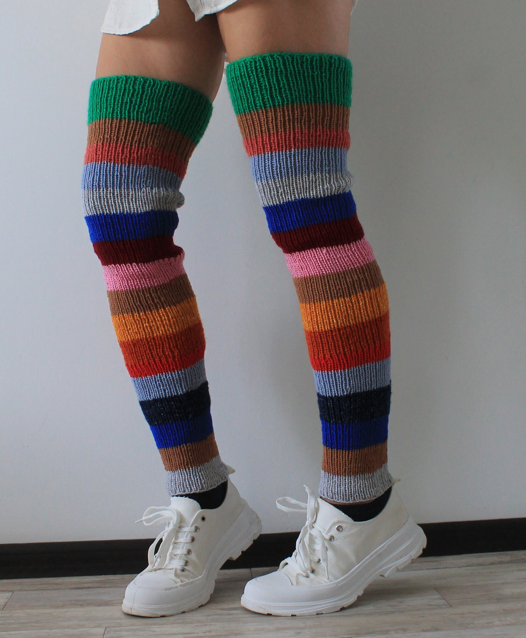 Thigh high leg warmers Handmade leg warmers Hand knit wool leg Etsy