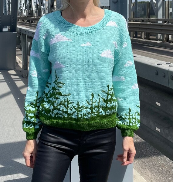 Forest landscape sweater deals