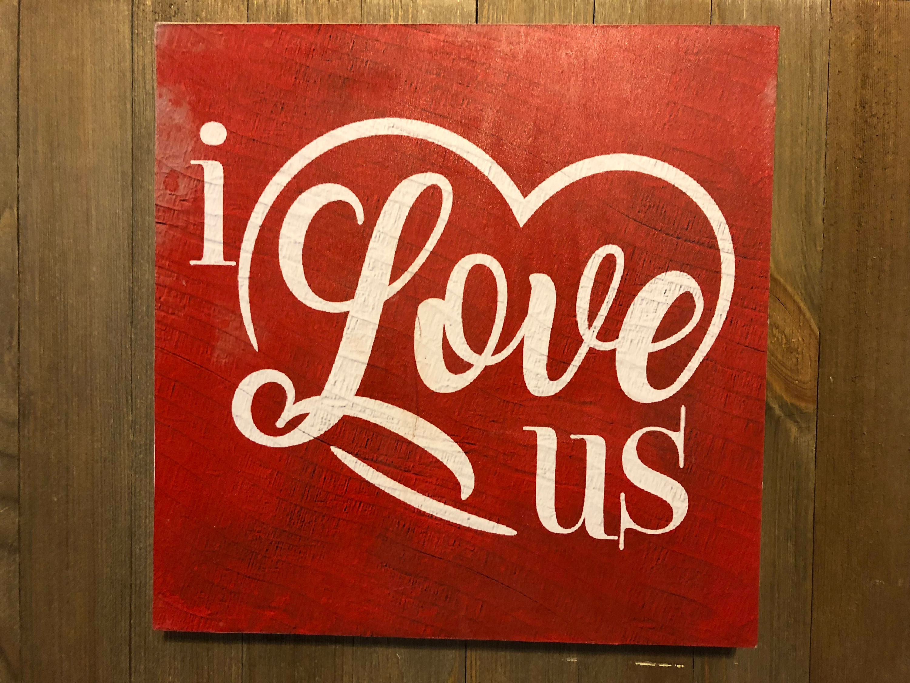 I LOVE US Wood Sign Wood Love Sign Home Decor Wall Hanging Etsy