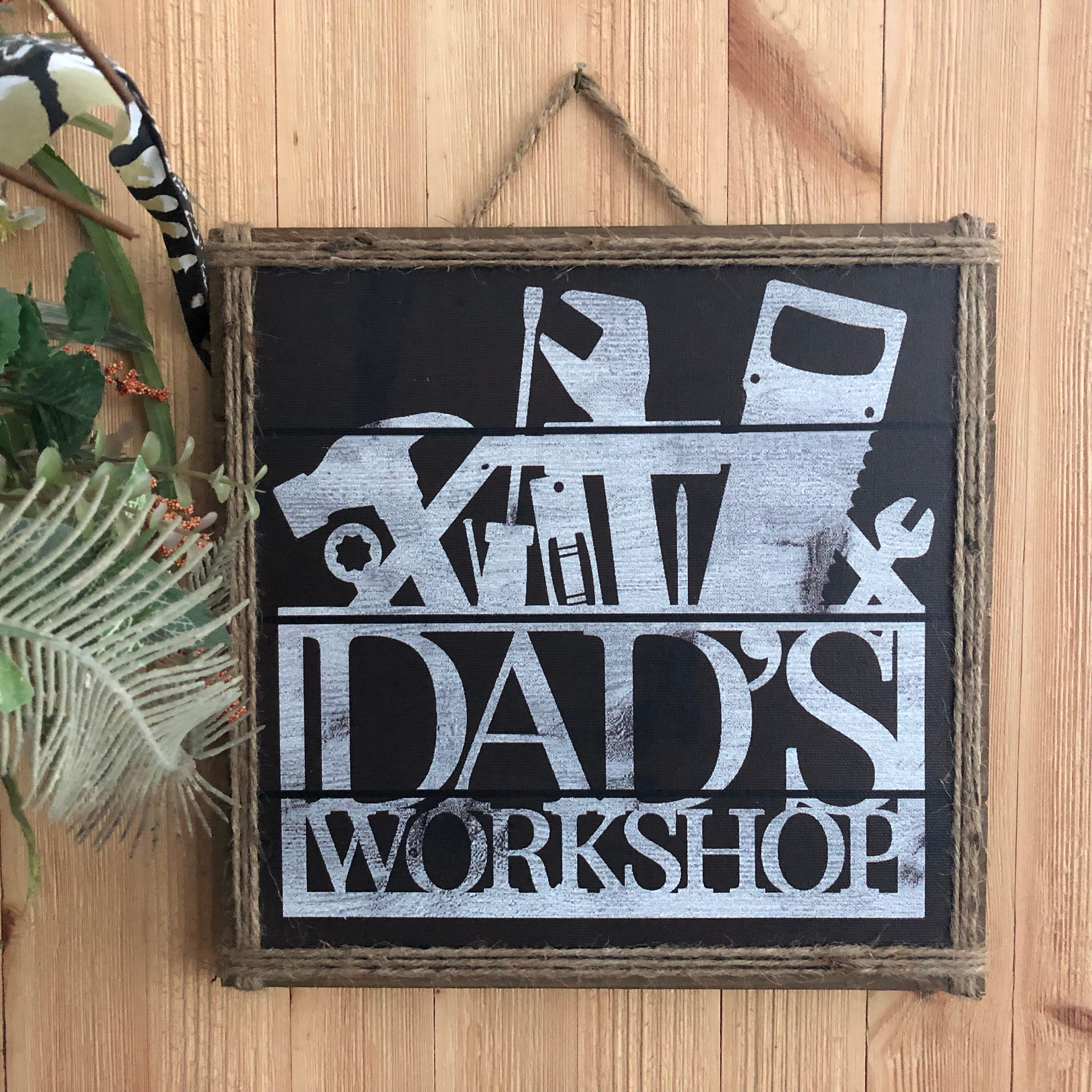 Dad's Workshop Sign Wooden Dad Sign Wood Father Sign Sign | Etsy