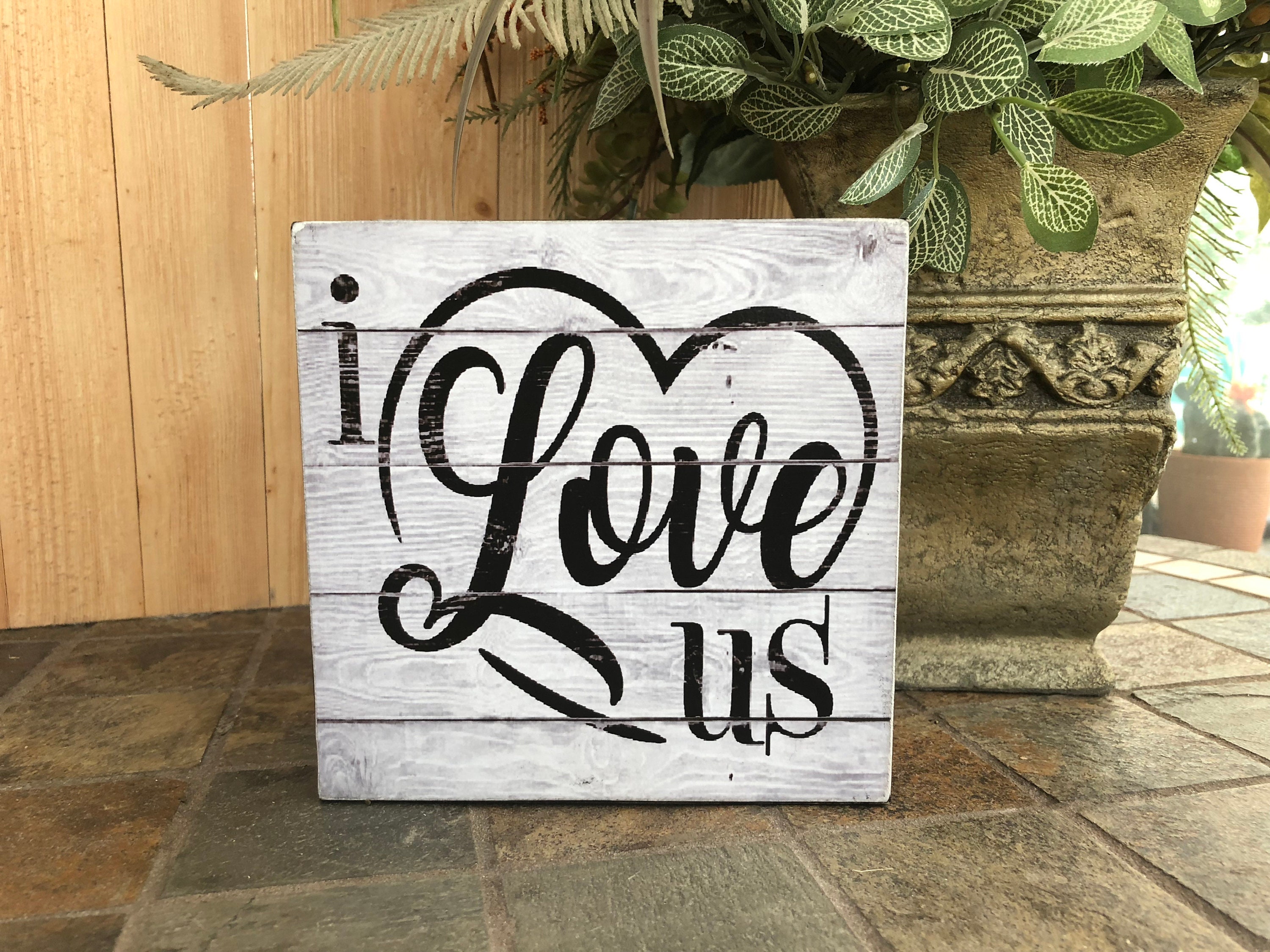 I LOVE US Wood Sign Wood Love Sign Home Decor Wall Hanging Etsy