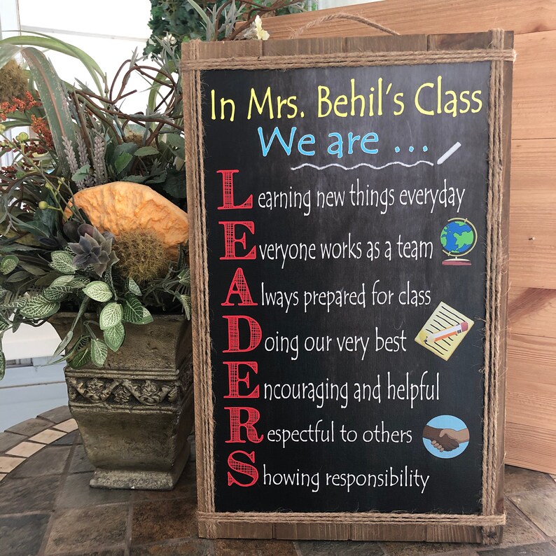 Personalized Teacher Classroom Sign Classroom LEADERS Sign Etsy