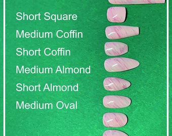Press on nails sizing kit | Reusable press on nails | Stiletto Oval Almond Square Coffin Balerina | Long Medium Short | Pressons | Custom