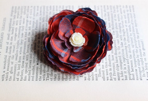 Custom Tartan Hair Flower Clip Floral Hair Pin For Bride Etsy
