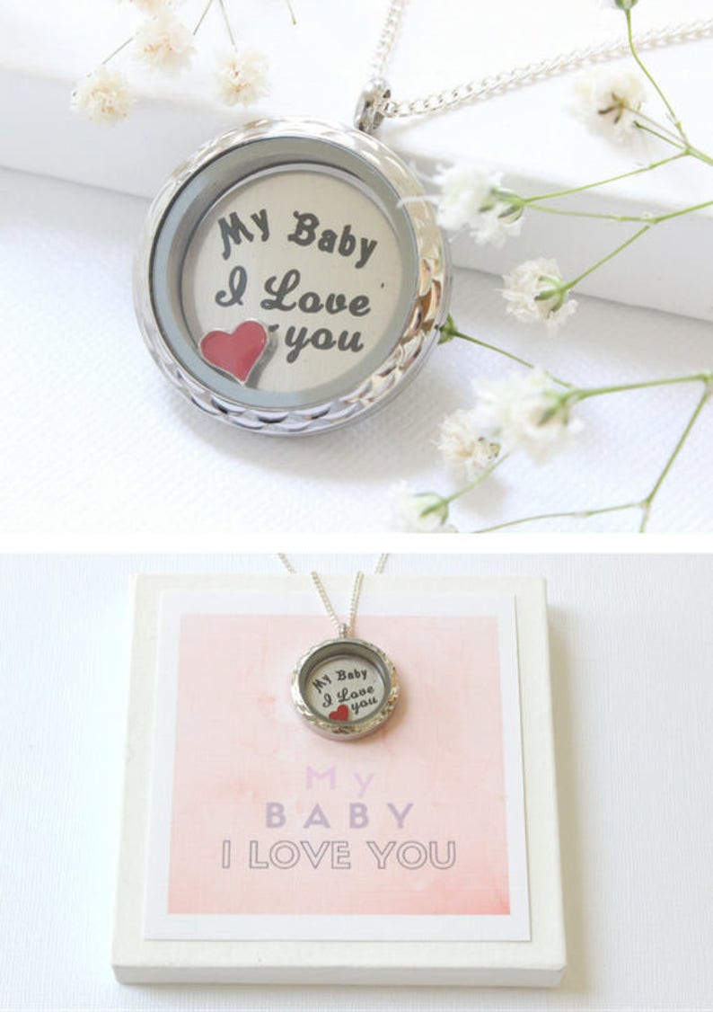 Floating Locket with Heart Charm on Gift Card Wedding Gift for the Bride from The Groom