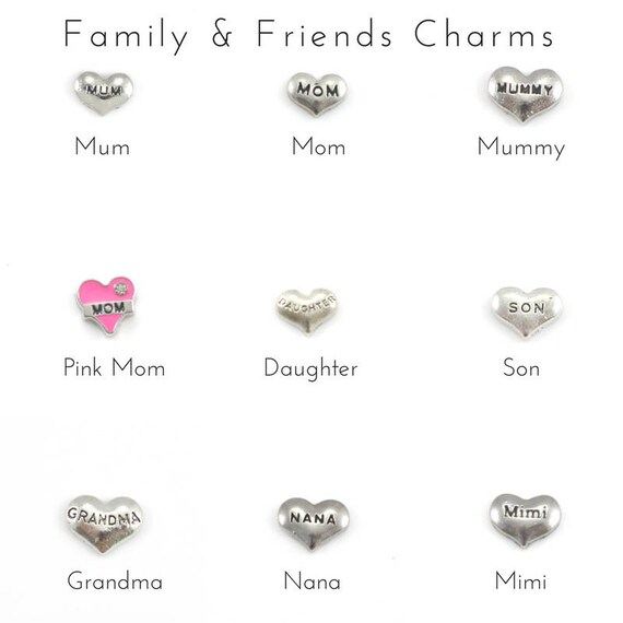Family Friends Charms Floating Charms Floating Locket Charms Etsy