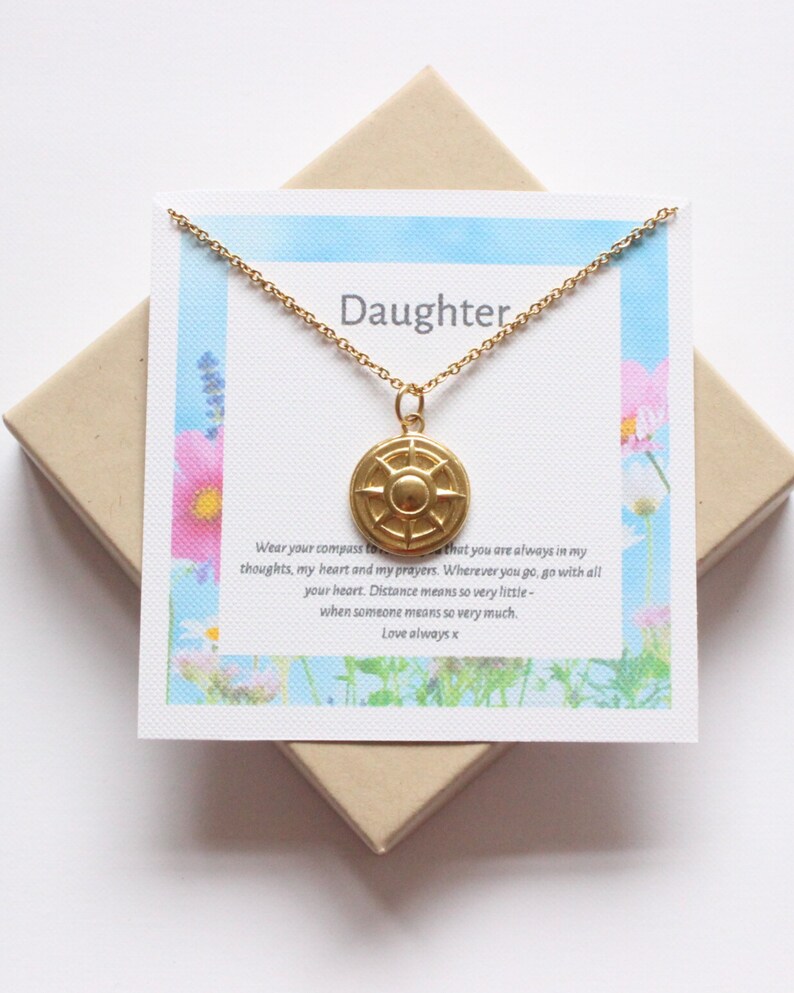 Daughter Compass Necklace PERFECT Long Distance Gift for a Etsy
