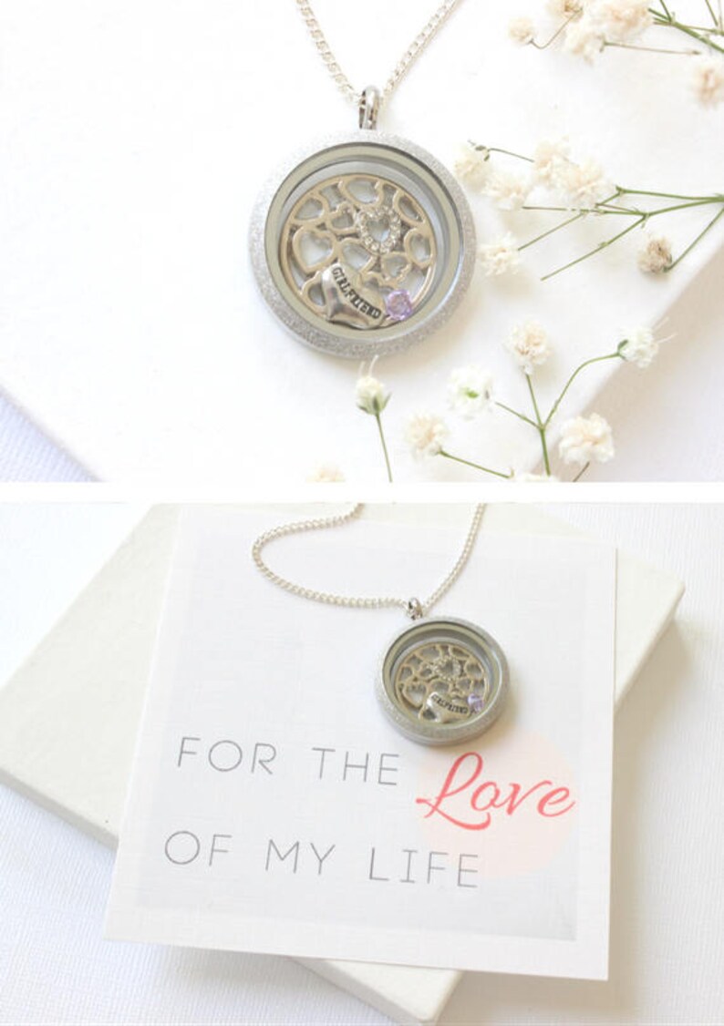 Birthday Gift for Girlfriend with Floating Charm and Etsy