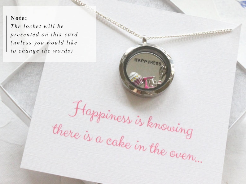 Locket for a Baker Cake Jewelry Baking Themed Gifts Cake Charm Necklace Mothers Day Baking Jewelry Floating Charm Locket Baking Necklace