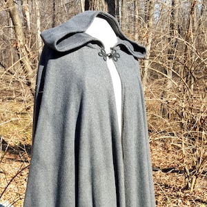 Dark Grey Long Cloak, Full Circle Fleece Medieval Renaissance Cloak, Costume Cape