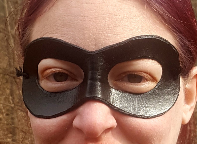 Black Domino Mask Round Edged Molded Leather Mask Etsy