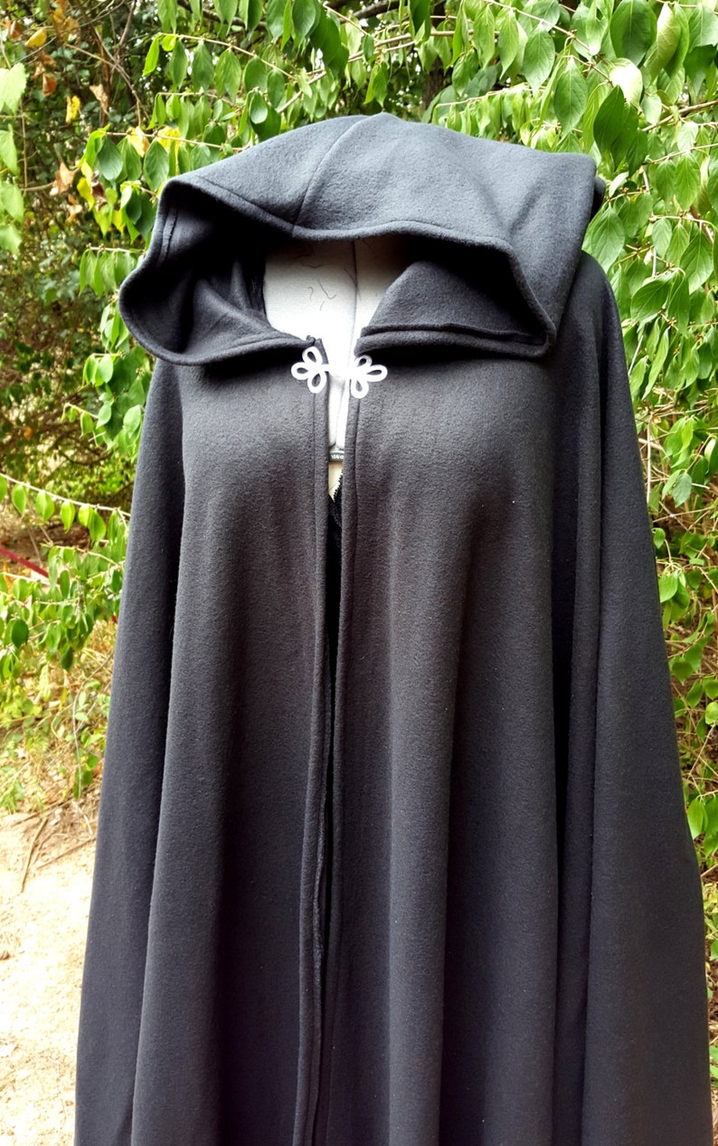 Black Long Cloak Full Circle Fleece Medieval Renaissance | Etsy
