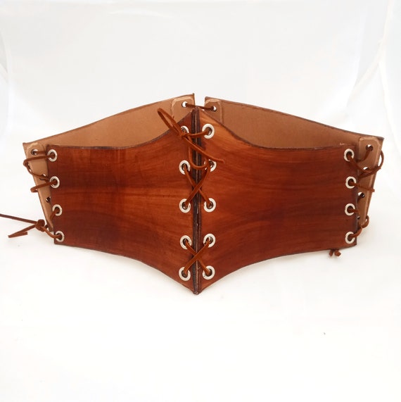 Brown Leather Waist Cincher Leather Underbust Corset Belt Etsy