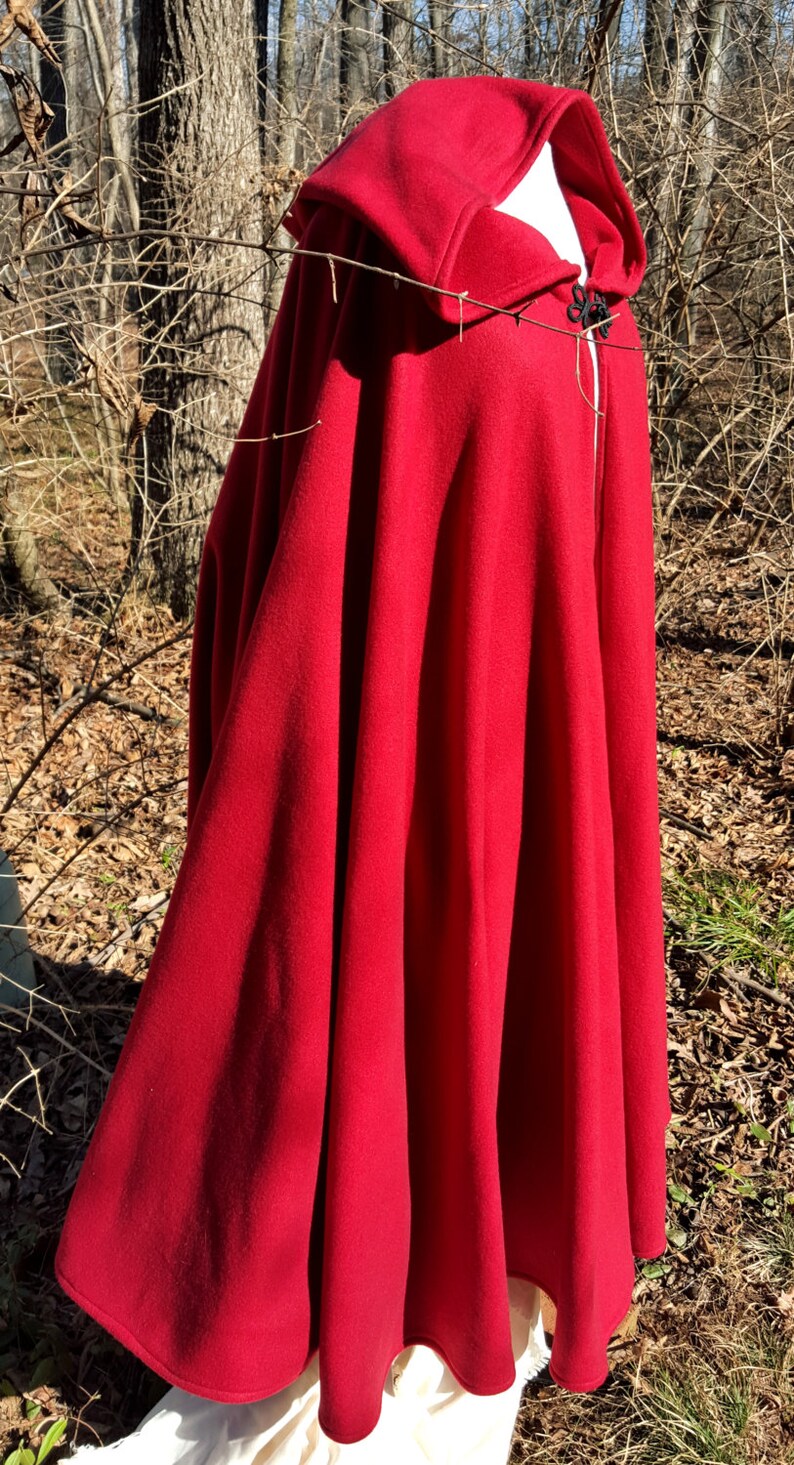 Red Long Cloak Cozy Winter Cloak Full Circle Fleece Etsy