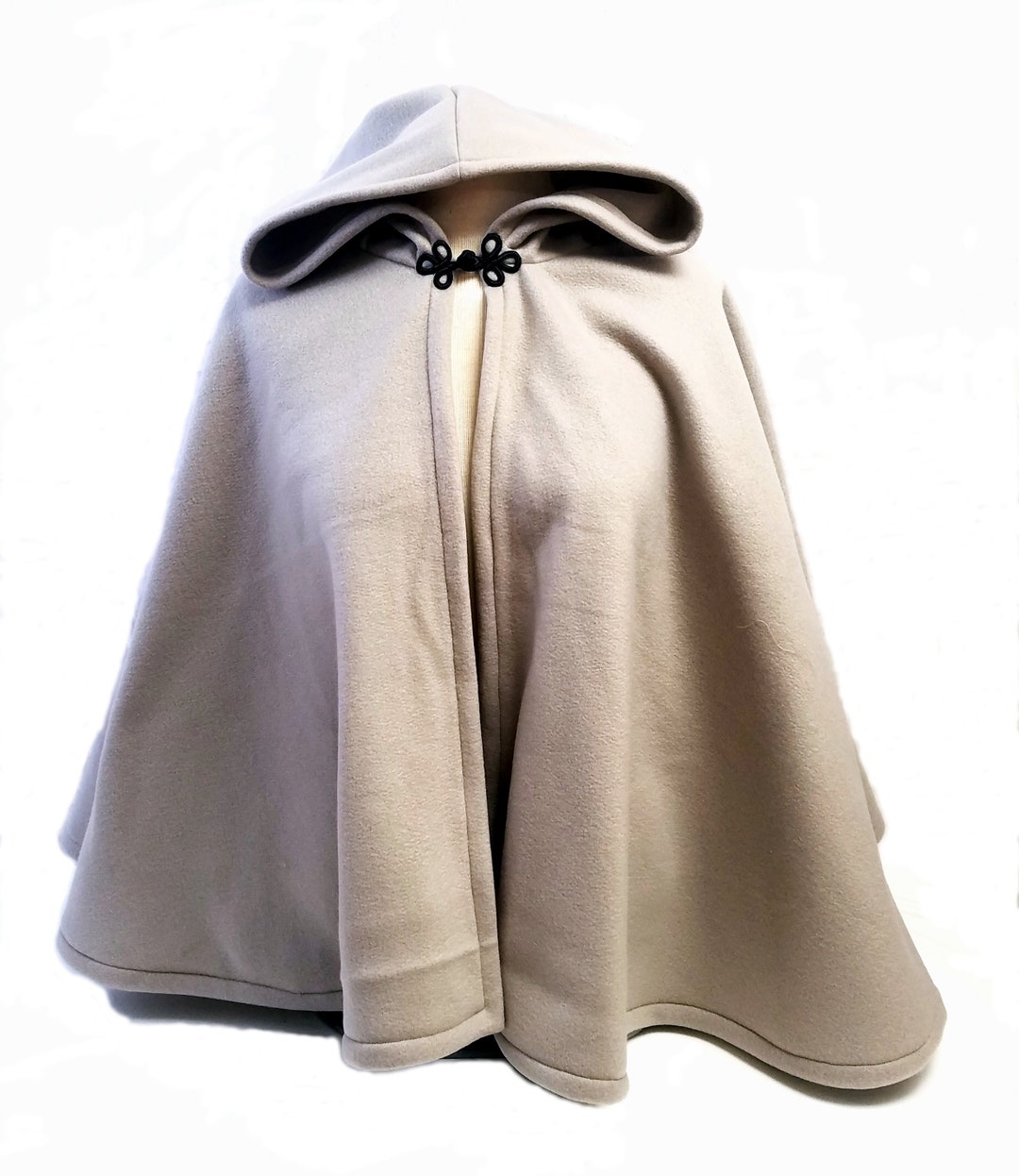 Short Fleece Cloak Medium Grey Full Circle Cloak Cape With - Etsy