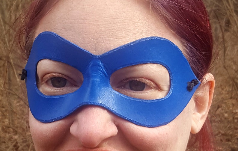 BLUE EYE MASK MASQUERADE DOMINO FACE SUPER HERO BALL COSTUME PARTY ACCESSORY