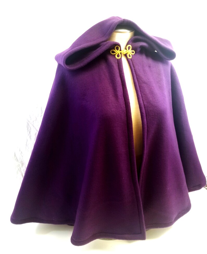 Purple Cloak Short Full Circle Fleece Cloak With Hood Royal Etsy UK