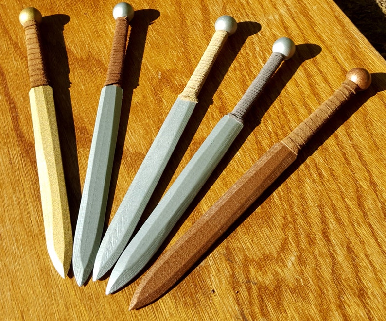 Straight Dagger With Round Pommel Wood Prop Costume Knife Etsy