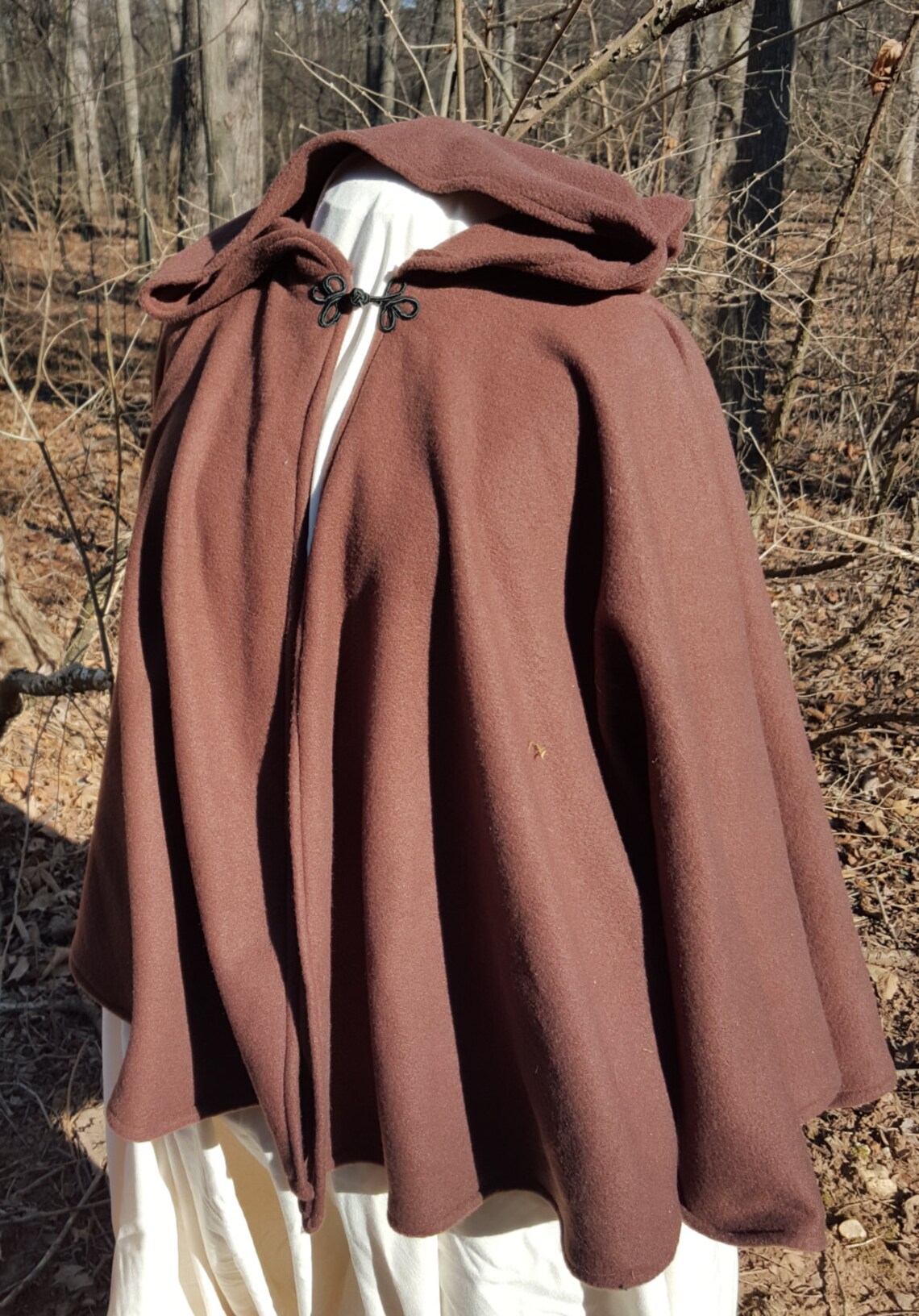 Short Fleece Cloak Dark Brown Full Circle Cloak Cape with Etsy