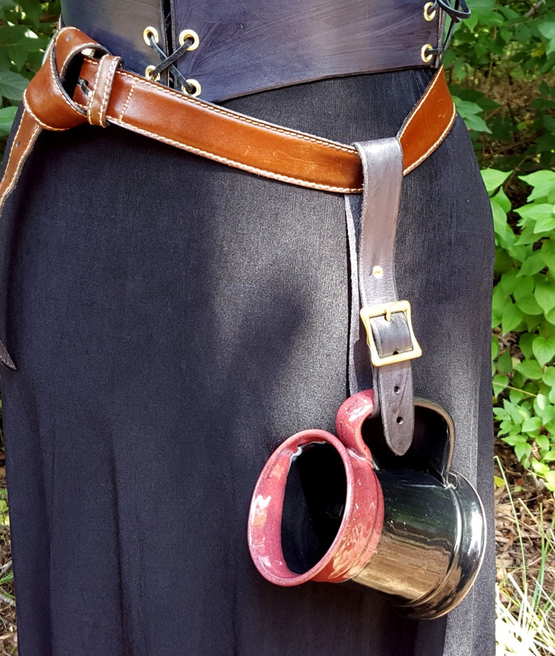 Mug Strap Leather Utility Belt Strap With Buckle Etsy