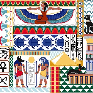 Cross Stitch Pattern Ancient Egyptian Sampler — Digital Download