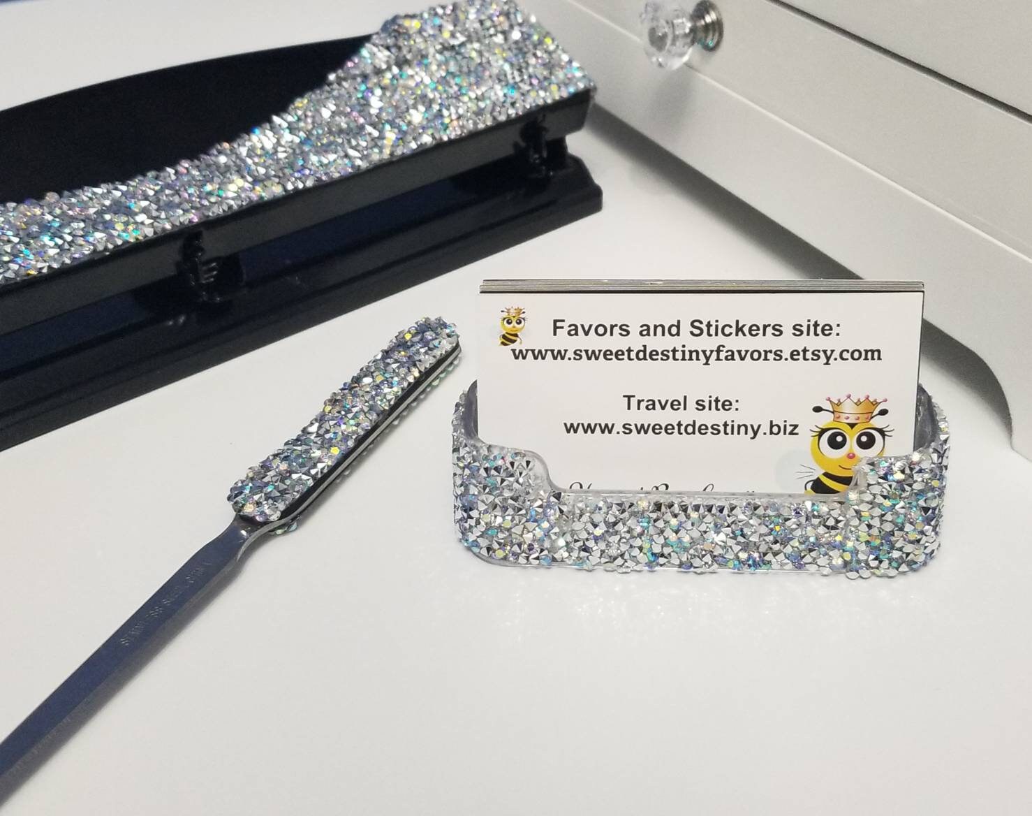 Crystal Bling Business Card Holder With FREE SHIPPING in a Etsy